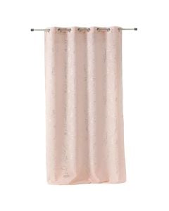 Curtain with eyelets, 100% polyester, pink/silver, 140x260 cm