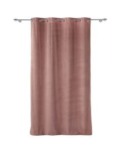 Velvet curtain with eyelets, 100% polyester, pink, 140x260 cm
