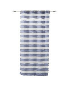 Net curtain with rings, 100% polyester, blue, 140x260 cm
