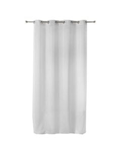 Net curtain with rings, 100% polyester chenille yarn, white, 140x260 cm
