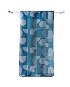 Curtain with eyelets, 100% polyester, blue, 140x260 cm