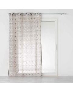 Net curtain with rings, 100% polyester,  beige (linen), 140x240 cm