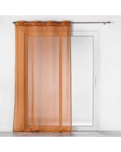 Net curtain with rings, 100% polyester, terracotta orange, 140x240 cm