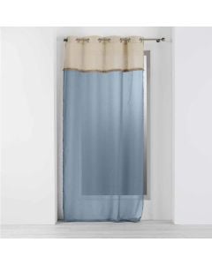 Net curtain with rings, 100% polyester, blue, 140x240 cm