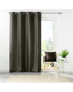 Curtain with eyelets, 100% polyester, dark grey, 140x240 cm