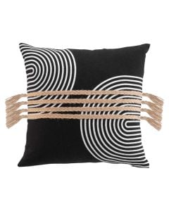 Decorative pillow, cotton and jute, black, 40x40 cm