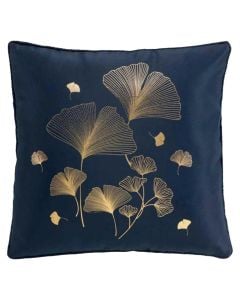 Jastëk dekorativ, poliestër, blu/floriri, 40x40 cm