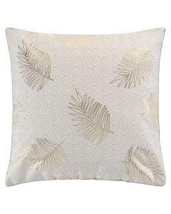 Jastëk dekorativ, poliestër, e bardhë/floriri, 60x60 cm