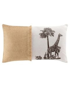 Decorative pillow, cotton and jute, white/beige (jute), 30x50 cm