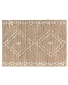 Rug, cotton and jute, beige/black, 120x170 cm