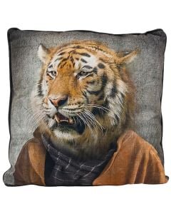 Jastëk dekorues Bradford, 100% poliestër, e zezë/portokalli, 45x45cm