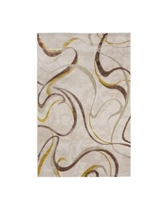 Tapet Eva, modern, poliestër, gri/floriri, 133x190 cm