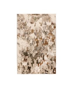 Derben carpet, polypropylene, cream/beige/gold, 133x190 cm