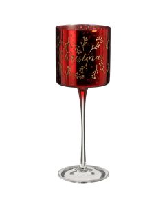 Mbajtese qiri dekorativ, qelq, e kuqe H25xD9 cm