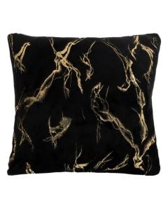 Decorative pillow, black and gold color, L40xW40xH5 cm