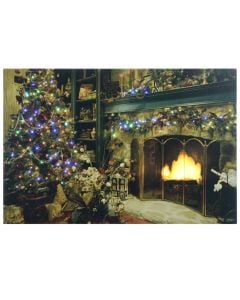 LED decorative canvas, 130 fiber optics, 4xAA, 2.5x40x60 cm, IP20