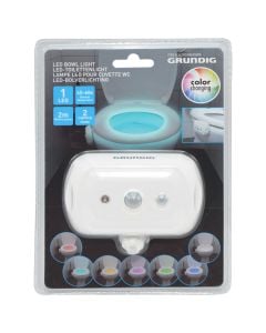 Ndriçues LED për WC, 3xAAA, me sensor lavizje, 2 m PIR, RGB, 8x6x5 cm