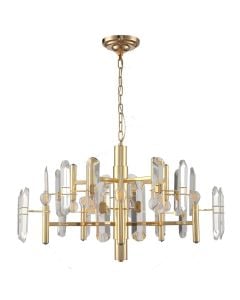 Pendant lamp, 10xE14, metal/crystal, Ø85xH50 cm