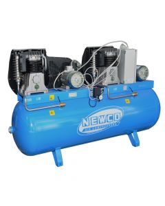 Air Compressor, Newco, 500 lt, 4 kW/5.5 HP, 11 bar/159psi, 606 lt/min, 1400 rpm, 82-97 dB, 400 V/50 Hz, 205 kg, L203xW68xH131 cm