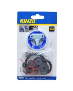 Rubber washer, Kinzo, 34 pcs, different sexes