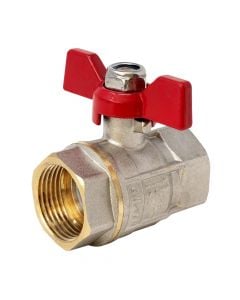 Ball valve With Butterfly Red Handle F-F PN30  1/2"