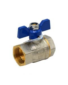 Ball valve With Butterfly Blue Handle F-F PN30  1/2"