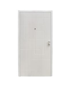 Steel armored door, with model, 100x210cm, left opening, color white