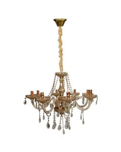 Pendant lamp, 8x40 W, E14, D65xH62 cm, metal/crystal