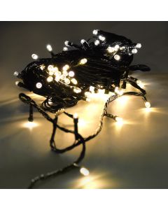 String Light with 100 LED, 10m,3000K, flash, green cable