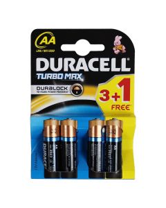Bateri Duracell TurboMax AA 3+1pc