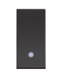 One-way switch 1P 10 AX - 250 Va.c. - lightable with led lamp 230 V included  - 1 module - black