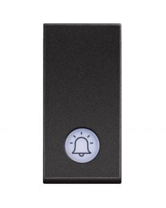 Classia, light button, with bell symbol, Black