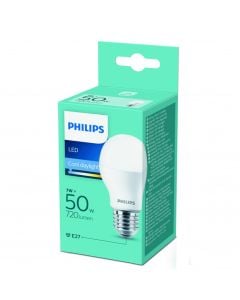 LED lamp, Philips, 7W/50 W, E27, 620 lm, 4000 K, A55