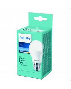 LED lamp, Philips, 9W/65 W, E27, 950 lm, 6500 K, A55