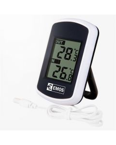 Digital Thermometer, Emos, 0 °C to +60 °C indoor, -40 °C to +60 °C outdoor, 2xAAA