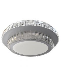 Ceiling lighting LED, 2x45W, stainless steel color, D500, 3000-6500K