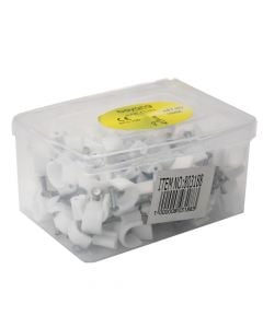 Cable clips, F10 mm, plastic / iron