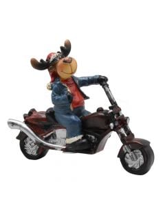 Xmas decorative character, Santa on a motorcycle, polystone