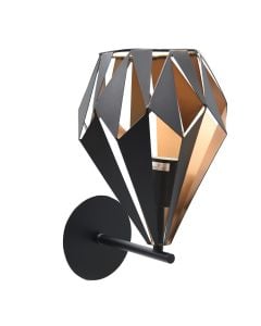 Wall lamp, E27, 1x60W, metal, D20.5xH33 cm, black color