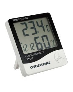 Multifunctional digital clock, Grundig, thermometer, clock, alarm, calendar, 3xAAA