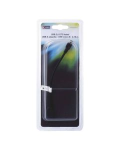 Cable, USB 2.0 - micro USB B/M, 15 cm