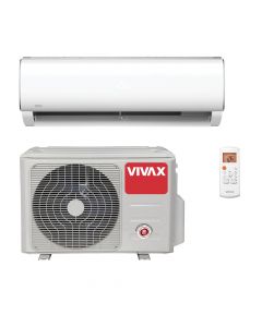 Air Conditioner, Vivax, 2400 BTU, A ++ / A ++, R32, 44.5 dB, 2.4 lt / h, 980 mAh, 75 mA, -15 ° C - 50 ° C, 104x22x32.7 cm, 84.5x36.3x70.2 cm