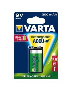 Rechargeable battery , Varta, 9V, 200 mAh, Ni-MH, 1 cop/pako