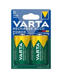 Rechargeable battery , Varta, D, 3000 mAh, Ni-MH, 2 pc/pack
