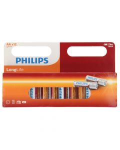 Bateri, Philips, AA/LR6, longlife, 12 cop/pako