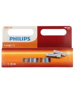 Bateri, Philips, AAA/LR03, longlife, 12 cop/pako