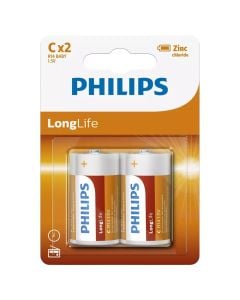 Battery, Philips, R14/C, longlife, 2 pieces/pack