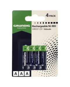 Bateri të rikarikueshme, Grundig, AAA, 1.2V, 4 cop/pako, 700mAh