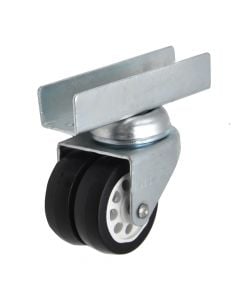 Rotary wheel, without brake, metalic/plastic, Ø 40 mm