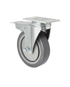 Rotary wheel, with brake, metalic/ruber, Ø  125 mm